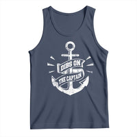 Funny Dibs On The Captain Tank Top Boating Boat Lover Vintage Anchor