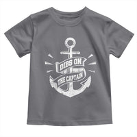 Funny Dibs On The Captain Toddler T Shirt Boating Boat Lover Vintage Anchor
