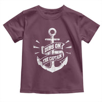 Funny Dibs On The Captain Toddler T Shirt Boating Boat Lover Vintage Anchor