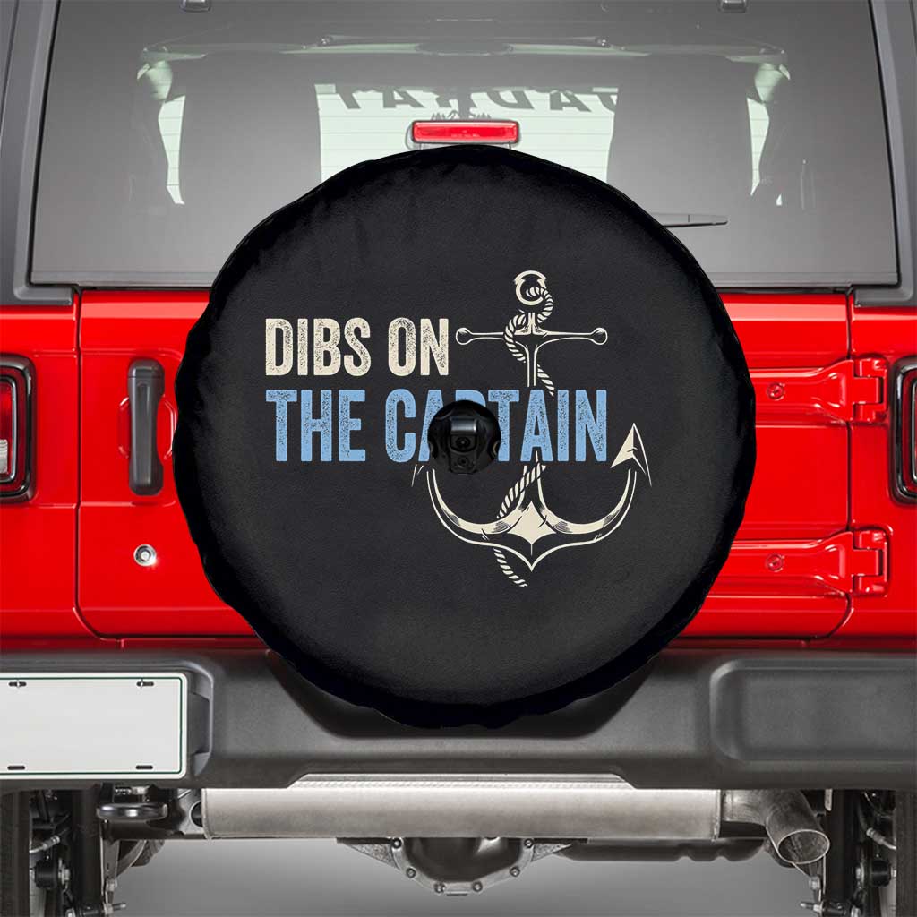 Funny Dibs On The Captain Spare Tire Cover Boating Boat Lover Anchor