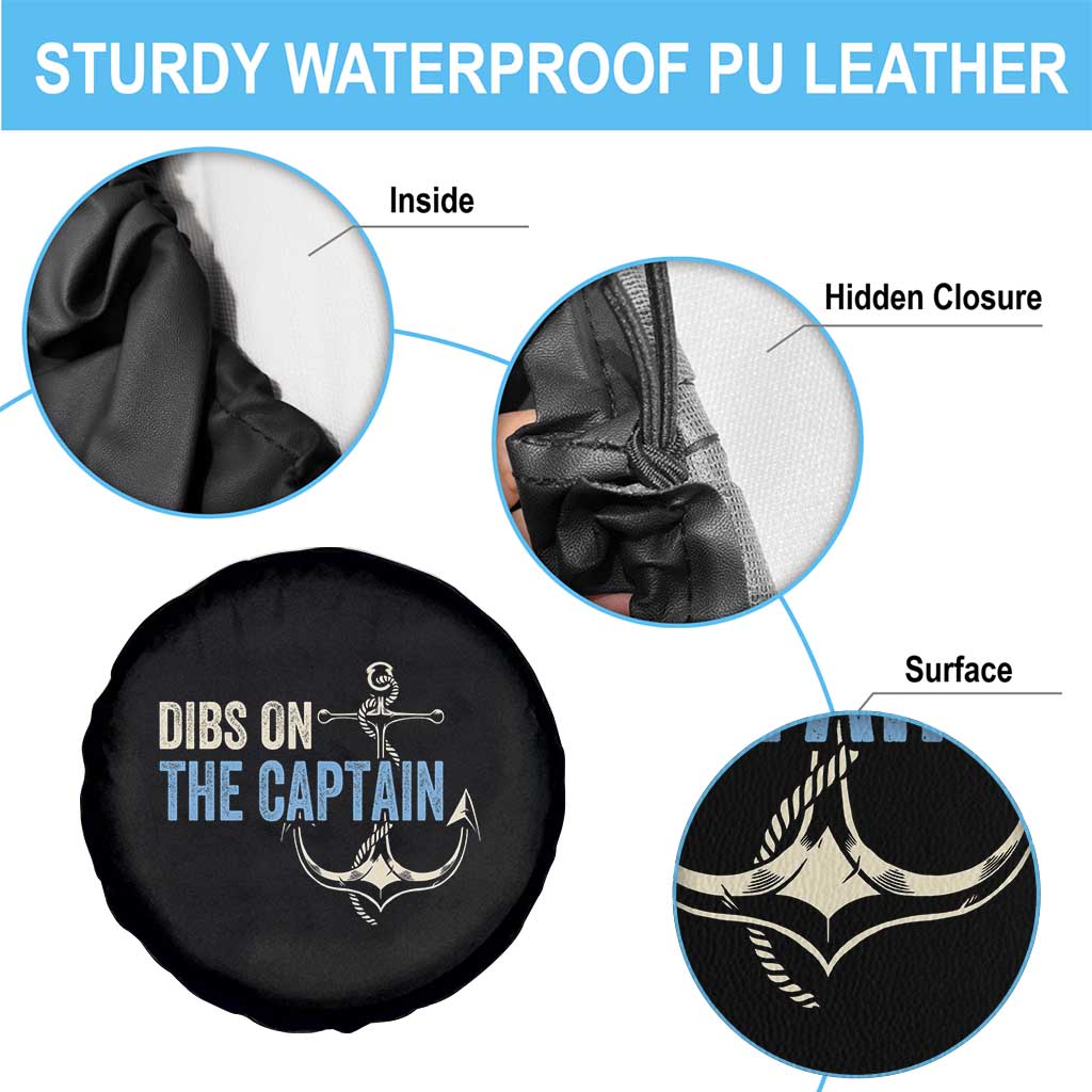 Funny Dibs On The Captain Spare Tire Cover Boating Boat Lover Anchor