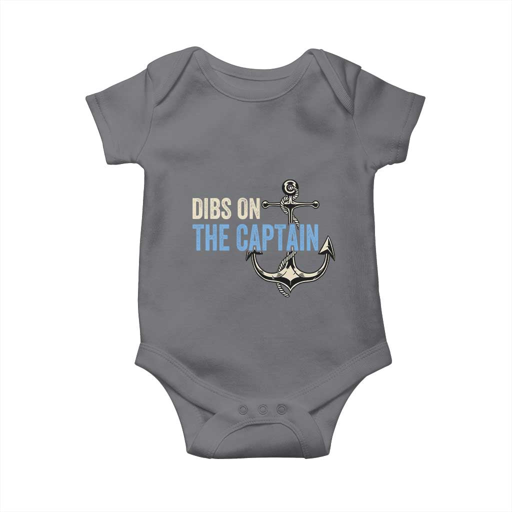 Funny Dibs On The Captain Baby Onesie Boating Boat Lover Anchor