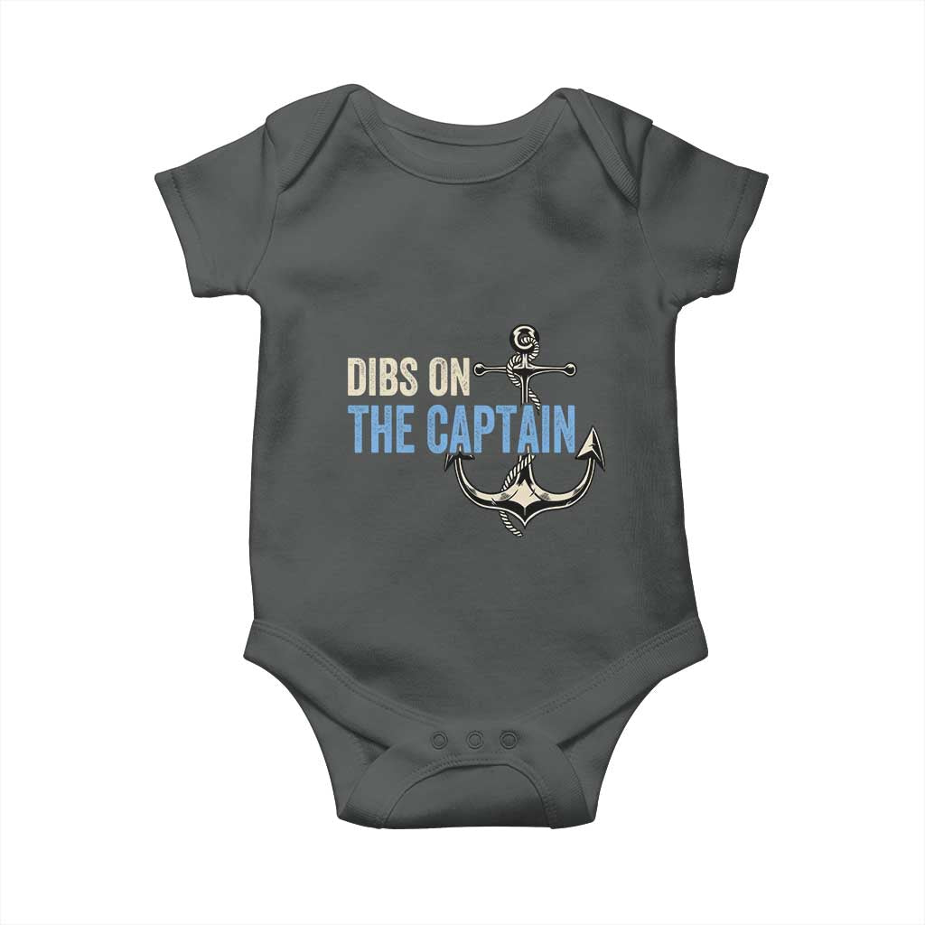 Funny Dibs On The Captain Baby Onesie Boating Boat Lover Anchor
