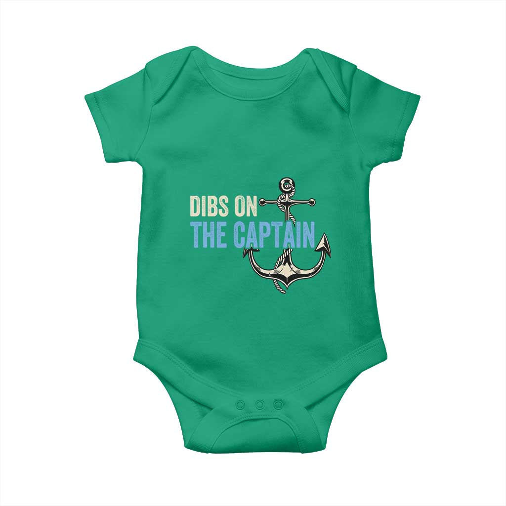 Funny Dibs On The Captain Baby Onesie Boating Boat Lover Anchor