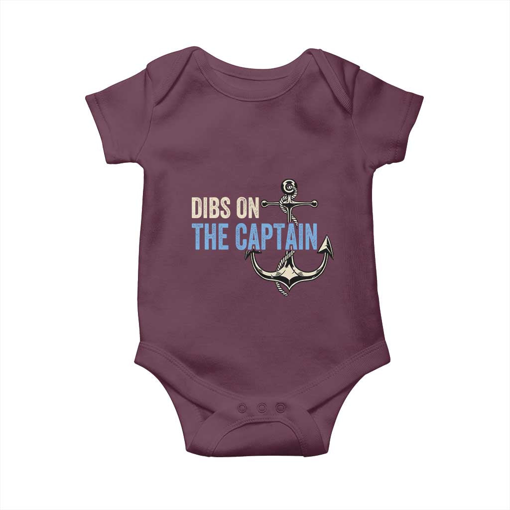 Funny Dibs On The Captain Baby Onesie Boating Boat Lover Anchor
