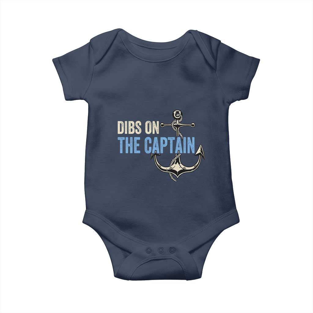 Funny Dibs On The Captain Baby Onesie Boating Boat Lover Anchor