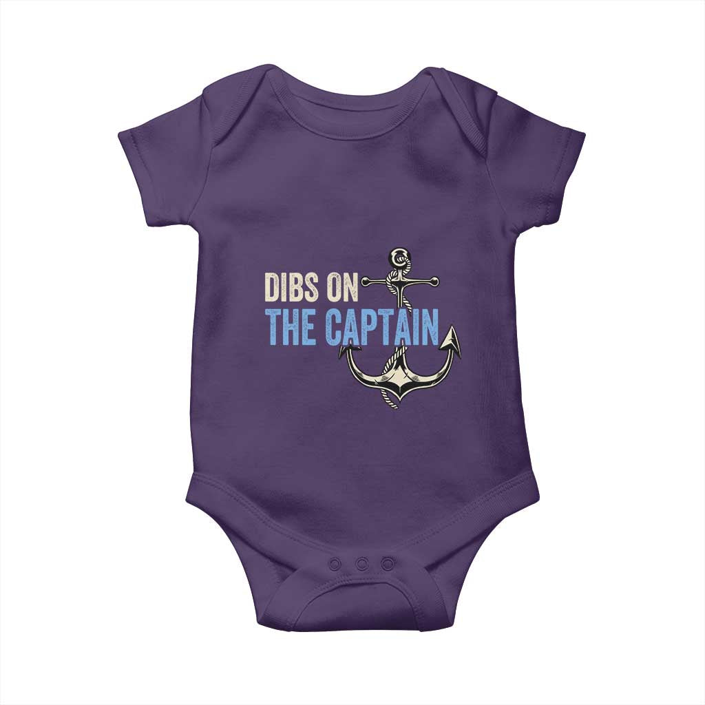 Funny Dibs On The Captain Baby Onesie Boating Boat Lover Anchor