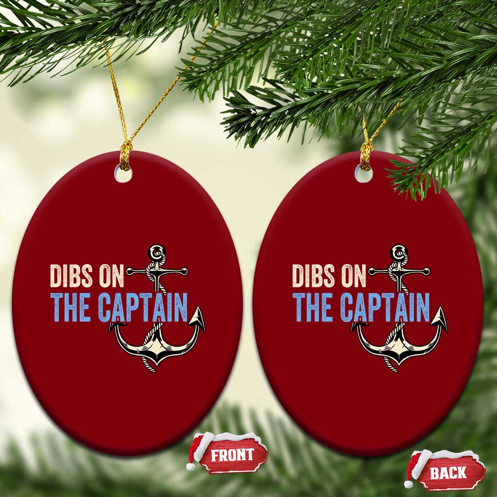 Funny Dibs On The Captain Ceramic Ornament Boating Boat Lover Anchor - Wonder Print Shop