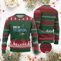 Funny Dibs On The Captain Ugly Christmas Sweater Boating Boat Lover Anchor - Wonder Print Shop