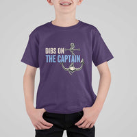 Funny Dibs On The Captain T Shirt For Kid Boating Boat Lover Anchor