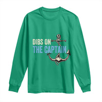 Funny Dibs On The Captain Long Sleeve Shirt Boating Boat Lover Anchor