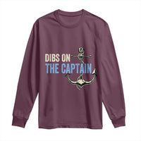 Funny Dibs On The Captain Long Sleeve Shirt Boating Boat Lover Anchor