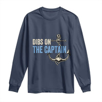 Funny Dibs On The Captain Long Sleeve Shirt Boating Boat Lover Anchor