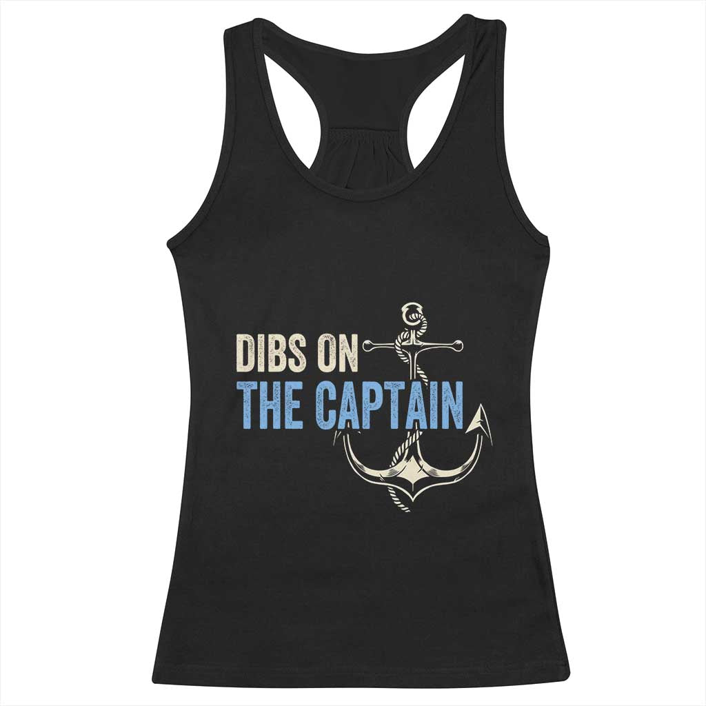Funny Dibs On The Captain Racerback Tank Top Boating Boat Lover Anchor
