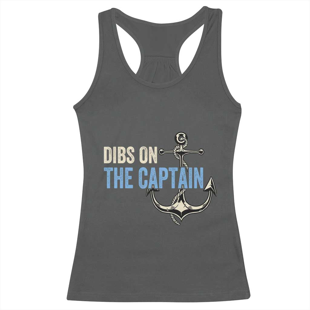 Funny Dibs On The Captain Racerback Tank Top Boating Boat Lover Anchor