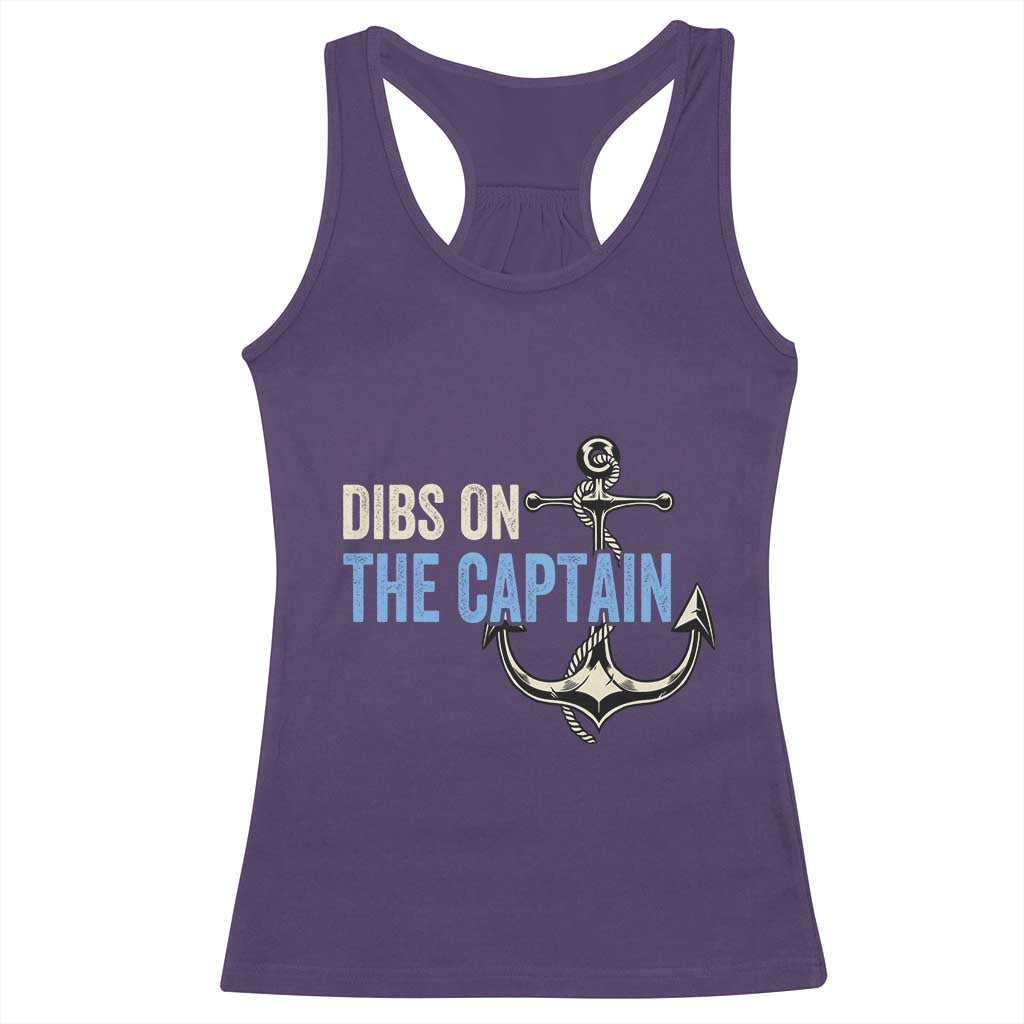 Funny Dibs On The Captain Racerback Tank Top Boating Boat Lover Anchor