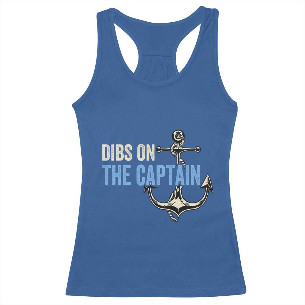 Funny Dibs On The Captain Racerback Tank Top Boating Boat Lover Anchor