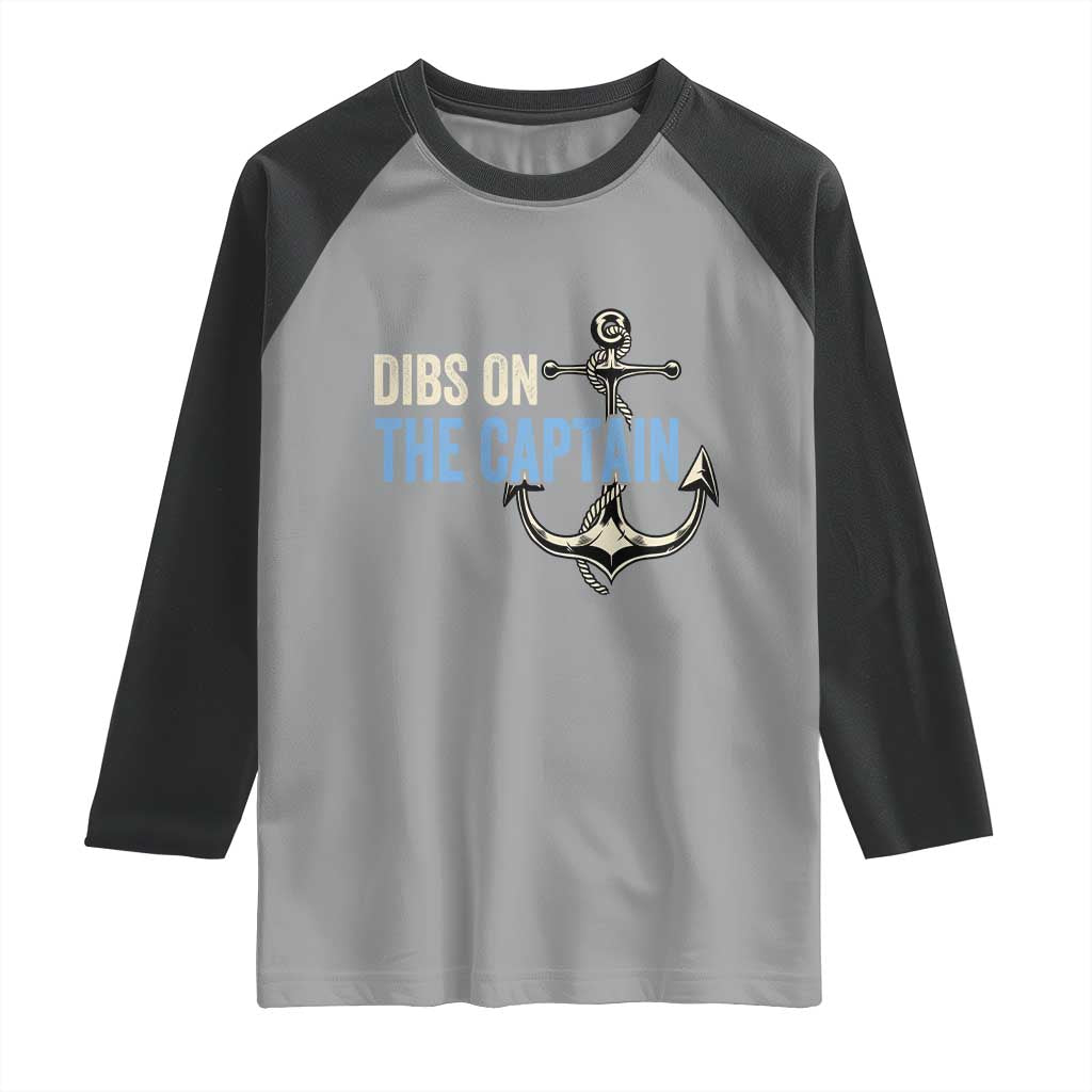 Funny Dibs On The Captain Raglan Shirt Boating Boat Lover Anchor