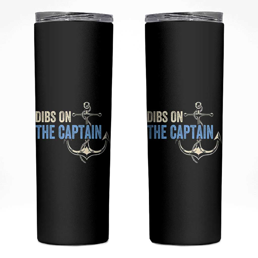 Funny Dibs On The Captain Skinny Tumbler Boating Boat Lover Anchor