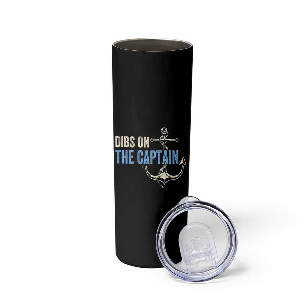 Funny Dibs On The Captain Skinny Tumbler Boating Boat Lover Anchor