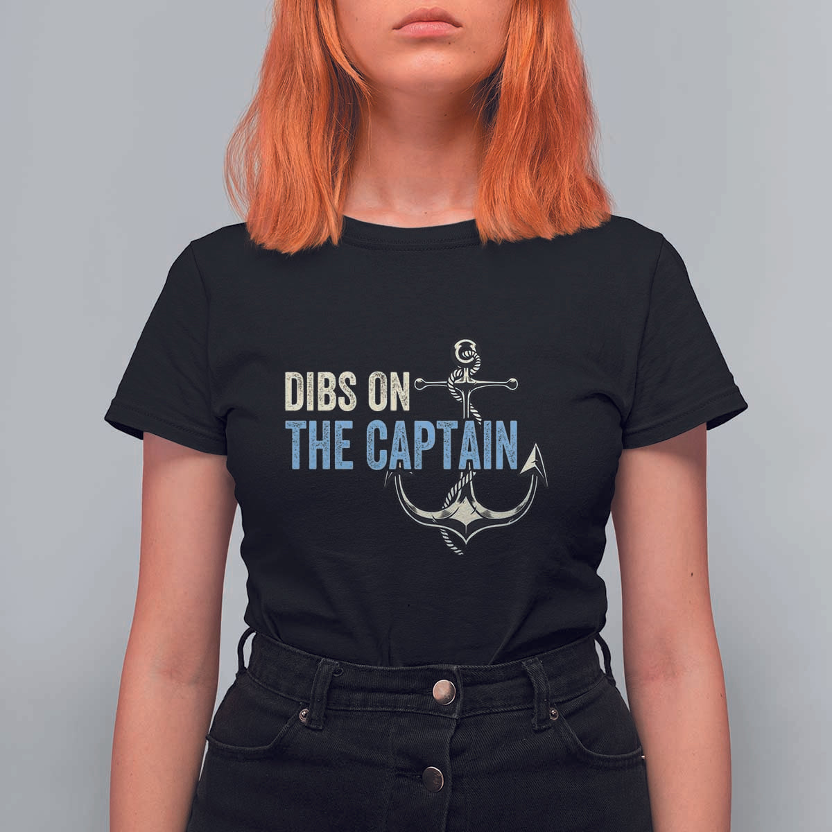 Funny Dibs On The Captain T Shirt For Women Boating Boat Lover Anchor