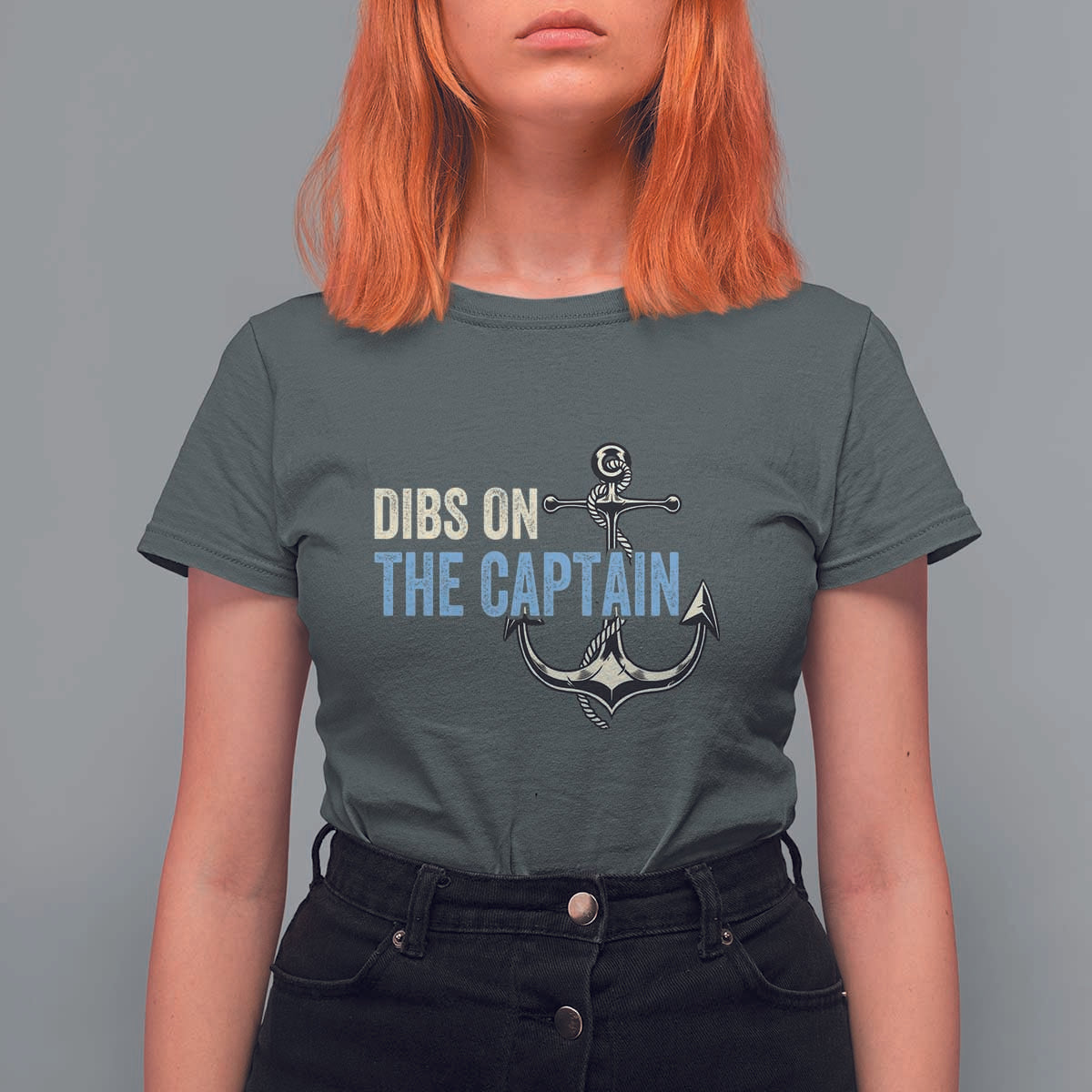 Funny Dibs On The Captain T Shirt For Women Boating Boat Lover Anchor
