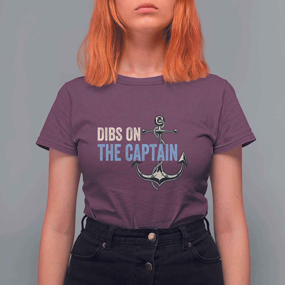 Funny Dibs On The Captain T Shirt For Women Boating Boat Lover Anchor