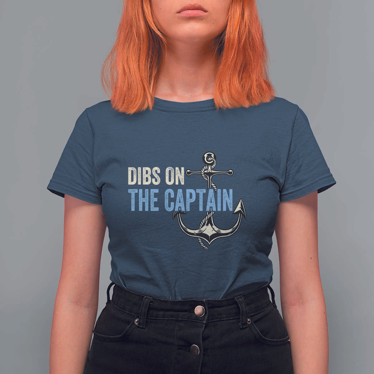 Funny Dibs On The Captain T Shirt For Women Boating Boat Lover Anchor