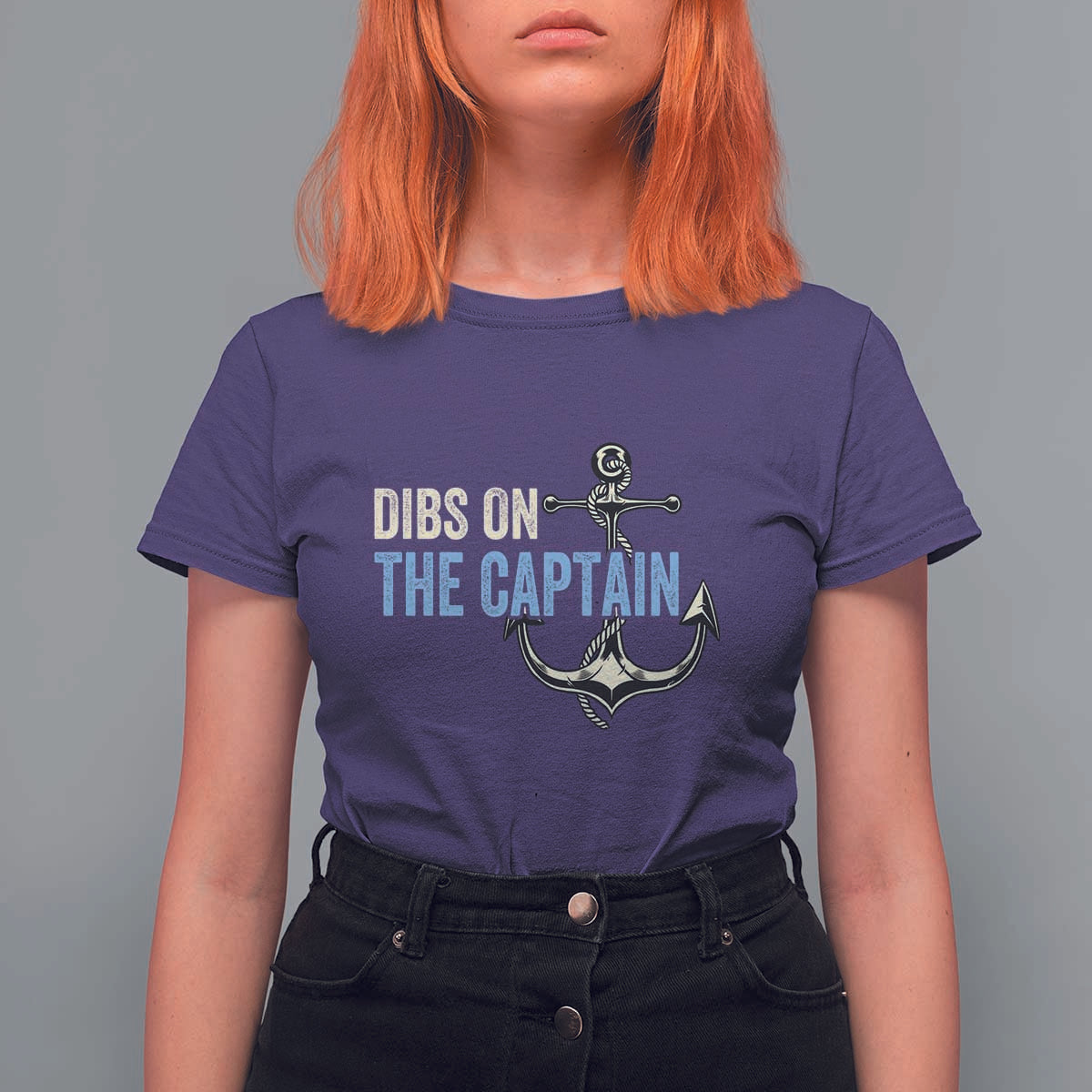 Funny Dibs On The Captain T Shirt For Women Boating Boat Lover Anchor