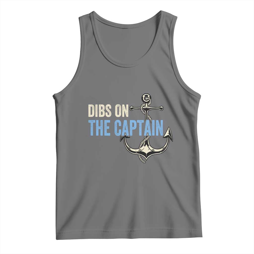 Funny Dibs On The Captain Tank Top Boating Boat Lover Anchor
