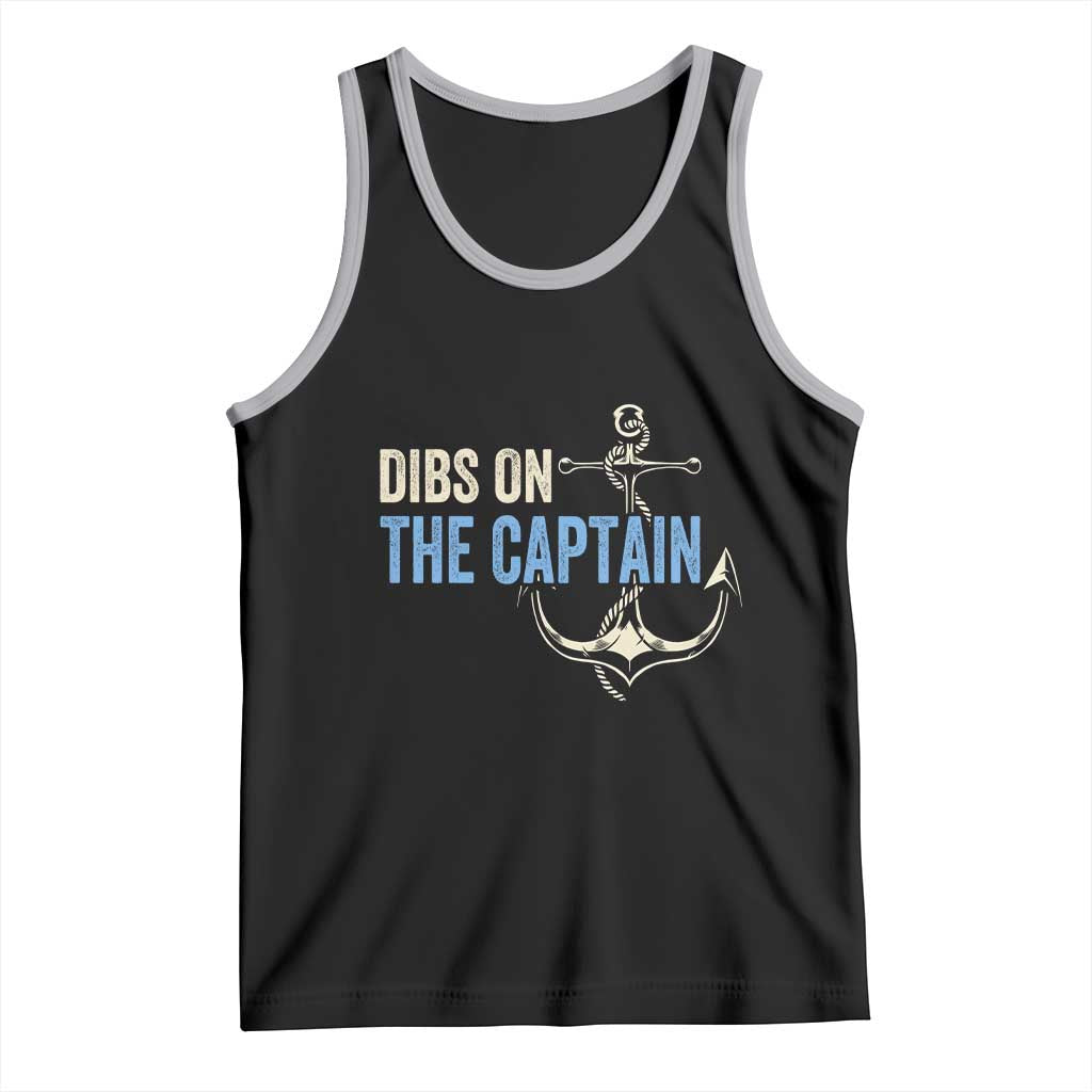 Funny Dibs On The Captain Tank Top Boating Boat Lover Anchor