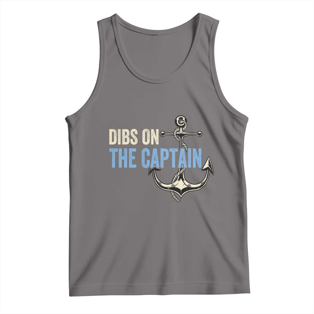 Funny Dibs On The Captain Tank Top Boating Boat Lover Anchor
