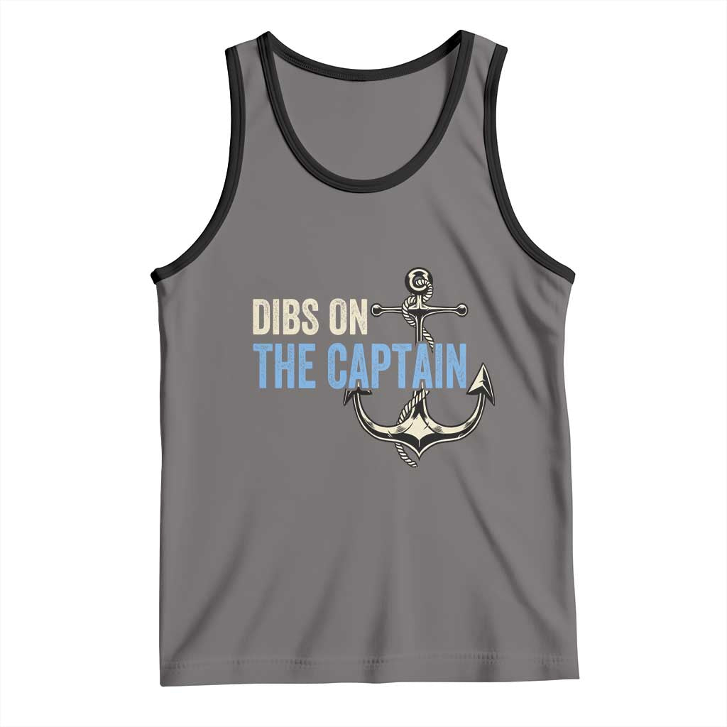 Funny Dibs On The Captain Tank Top Boating Boat Lover Anchor