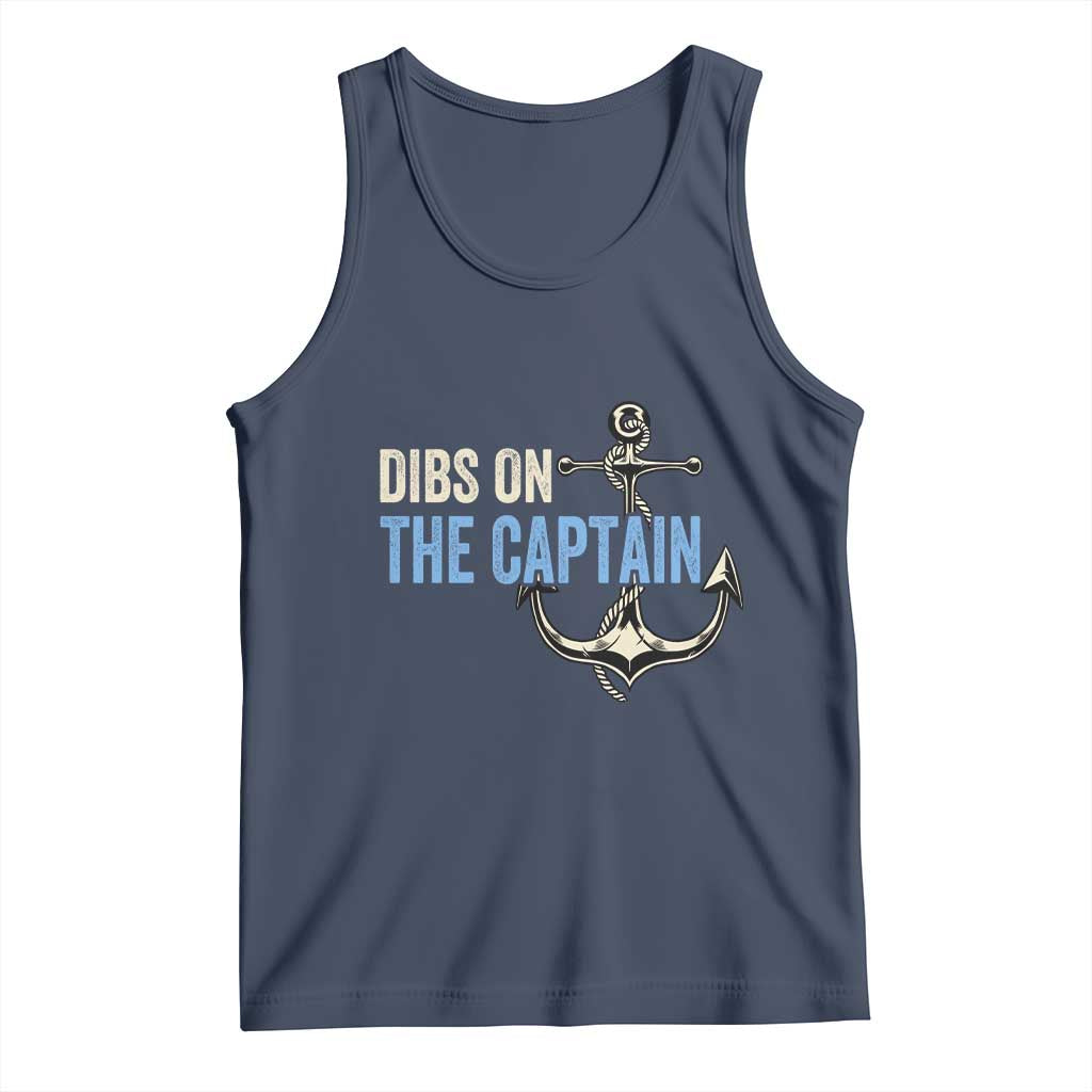 Funny Dibs On The Captain Tank Top Boating Boat Lover Anchor