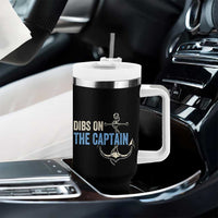 Funny Dibs On The Captain Tumbler With Handle Boating Boat Lover Anchor