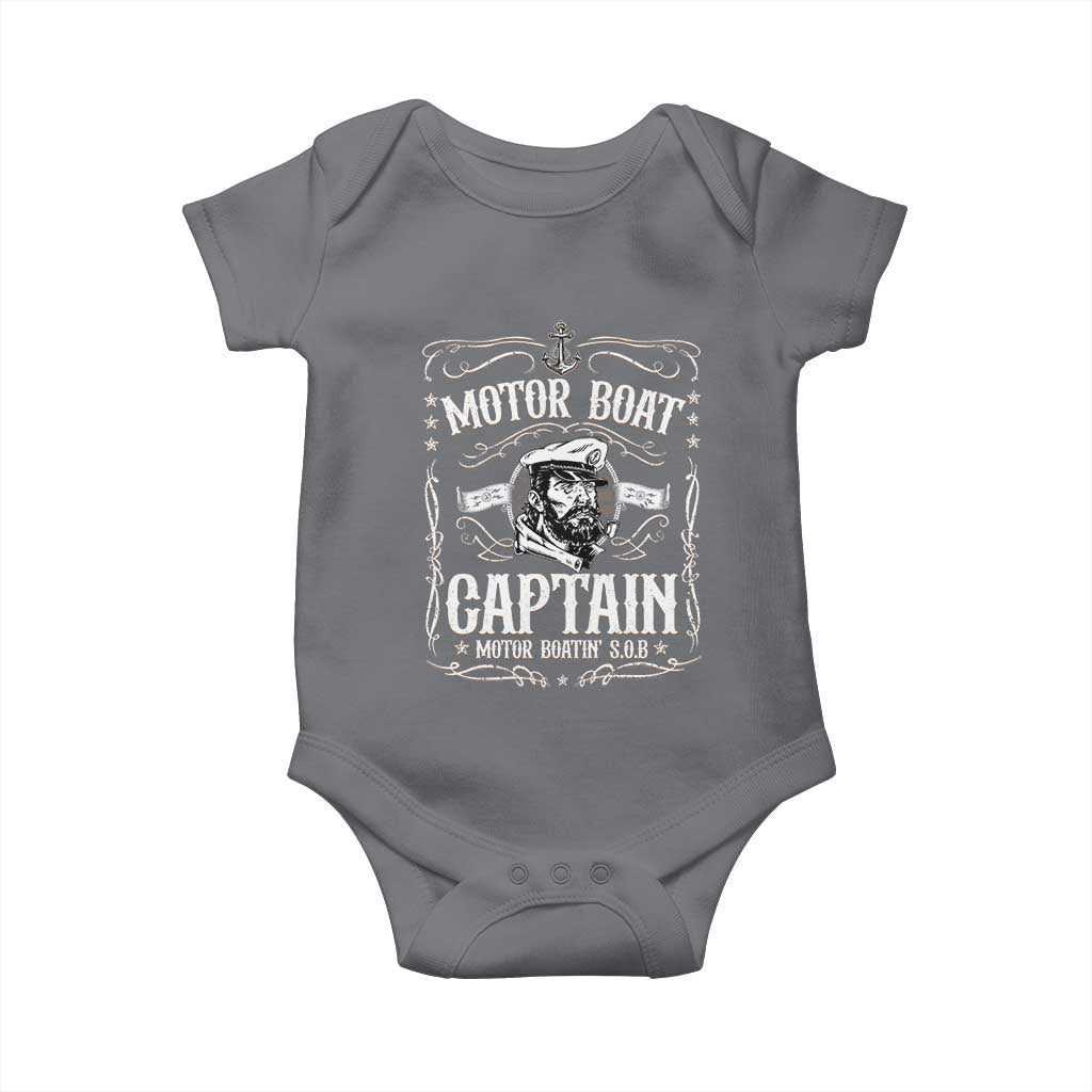 Funny Motor Boat Captain Baby Onesie Pontoon Boating Motor Boatin Lake