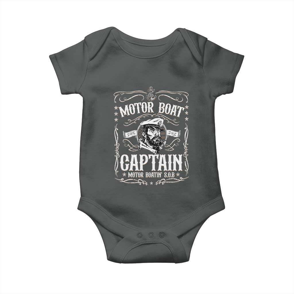 Funny Motor Boat Captain Baby Onesie Pontoon Boating Motor Boatin Lake