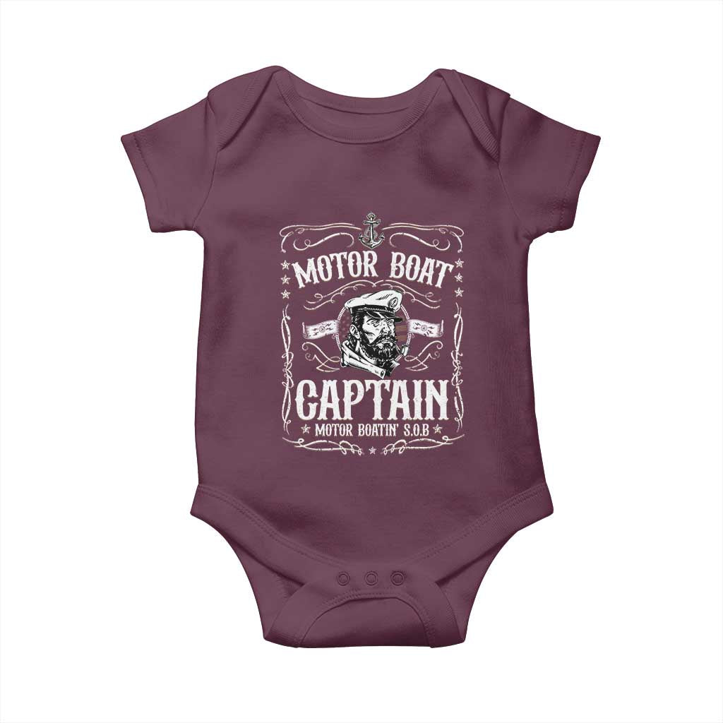 Funny Motor Boat Captain Baby Onesie Pontoon Boating Motor Boatin Lake