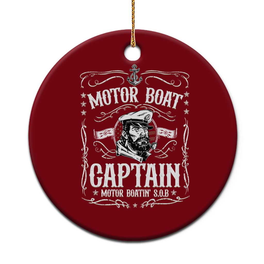Funny Motor Boat Captain Ceramic Ornament Pontoon Boating Motor Boatin Lake - Wonder Print Shop