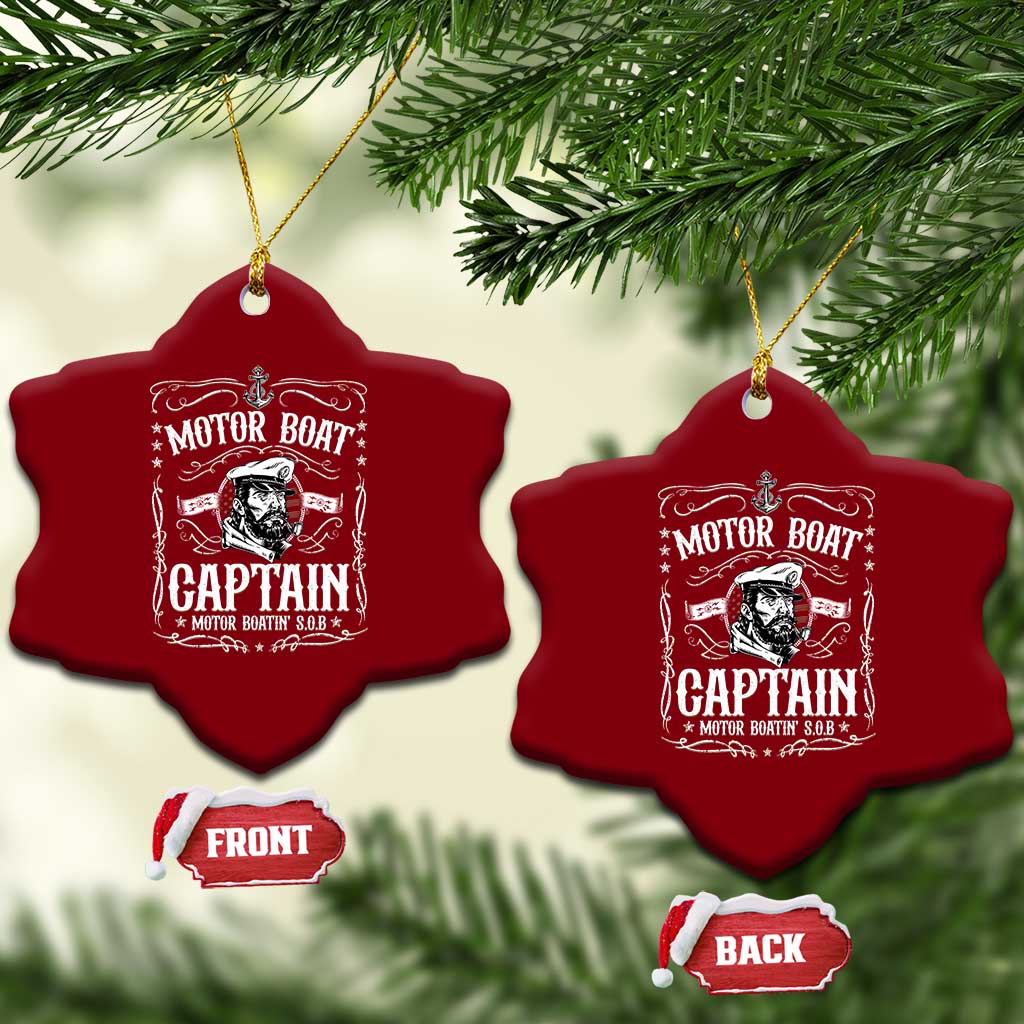Funny Motor Boat Captain Ceramic Ornament Pontoon Boating Motor Boatin Lake - Wonder Print Shop