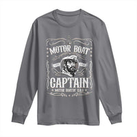 Funny Motor Boat Captain Long Sleeve Shirt Pontoon Boating Motor Boatin Lake
