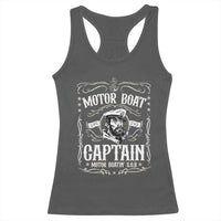 Funny Motor Boat Captain Racerback Tank Top Pontoon Boating Motor Boatin Lake