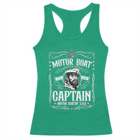 Funny Motor Boat Captain Racerback Tank Top Pontoon Boating Motor Boatin Lake