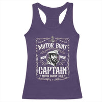 Funny Motor Boat Captain Racerback Tank Top Pontoon Boating Motor Boatin Lake