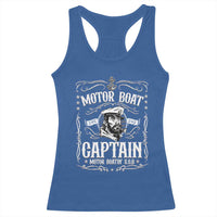 Funny Motor Boat Captain Racerback Tank Top Pontoon Boating Motor Boatin Lake