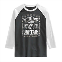 Funny Motor Boat Captain Raglan Shirt Pontoon Boating Motor Boatin Lake