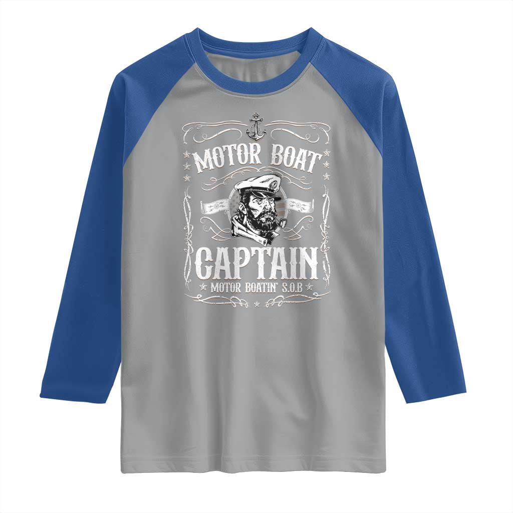 Funny Motor Boat Captain Raglan Shirt Pontoon Boating Motor Boatin Lake