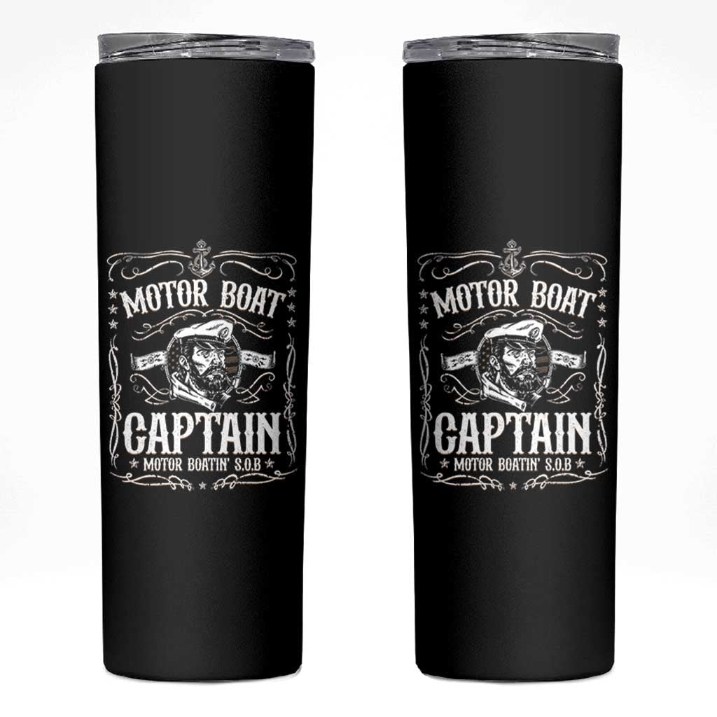 Funny Motor Boat Captain Skinny Tumbler Pontoon Boating Motor Boatin Lake