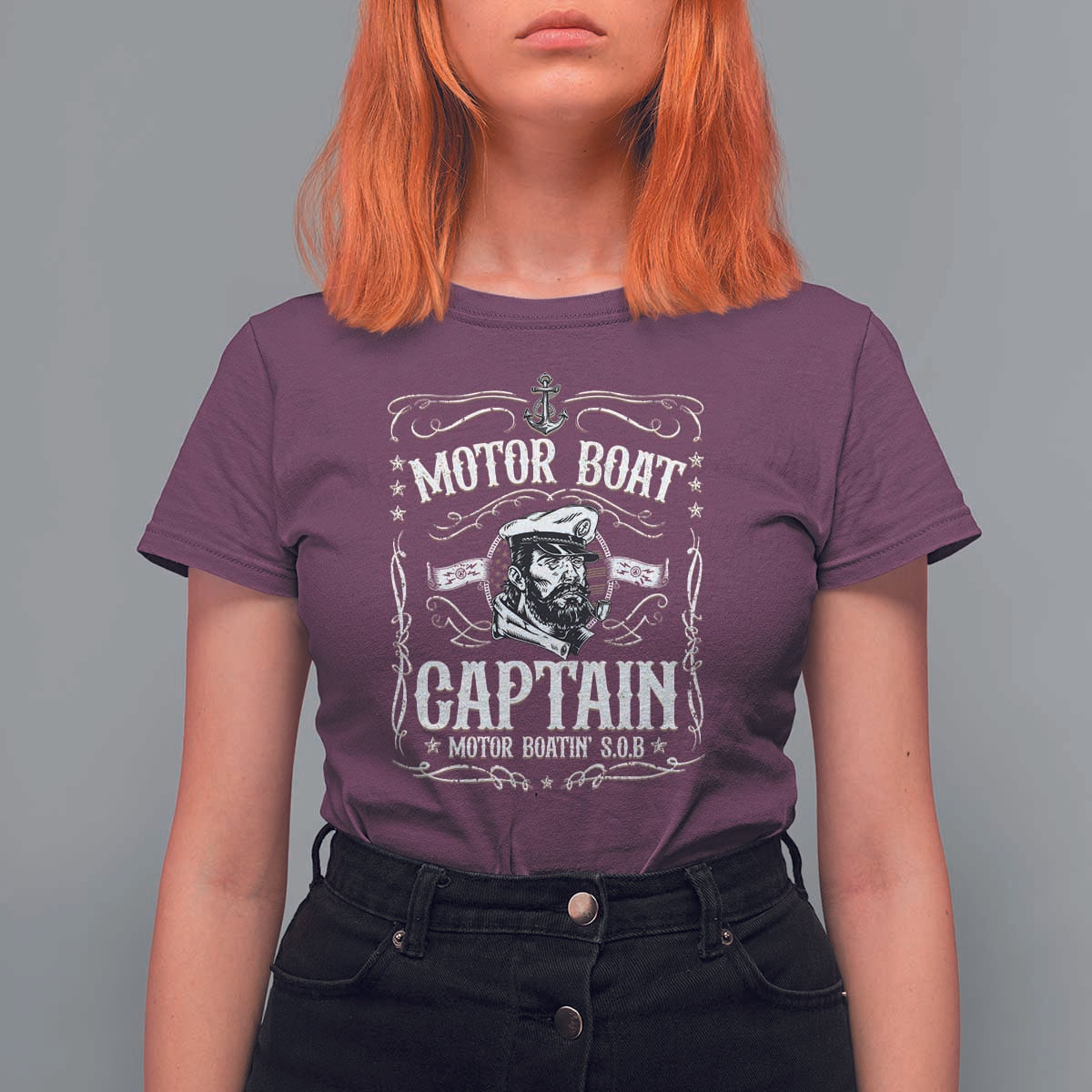 Funny Motor Boat Captain T Shirt For Women Pontoon Boating Motor Boatin Lake