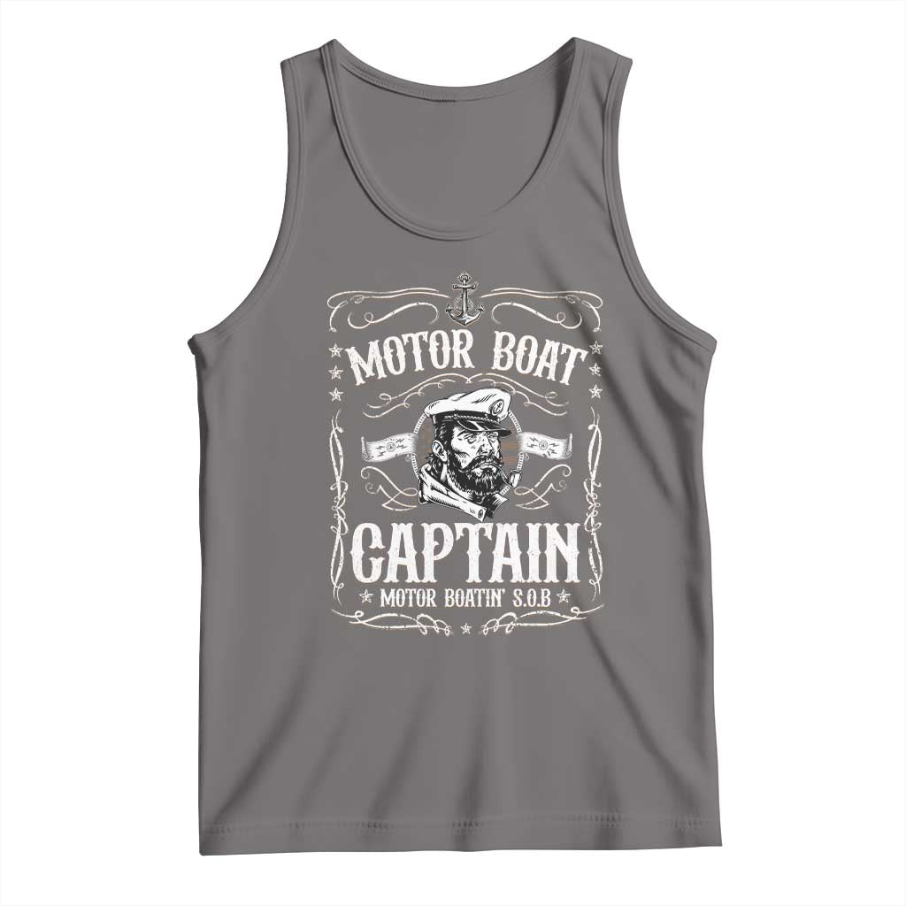 Funny Motor Boat Captain Tank Top Pontoon Boating Motor Boatin Lake
